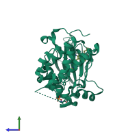 PDB entry 3h9o coloured by chain, side view.