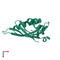 PDB entry 3h9w coloured by chain, top view.