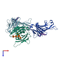 PDB entry 3h9y coloured by chain, top view.
