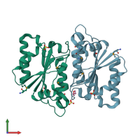 PDB entry 3ha2 coloured by chain, front view.