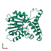 PDB entry 3ha7 coloured by chain, front view.