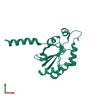 PDB entry 3ha9 coloured by chain, front view.