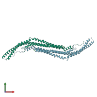 PDB entry 3hah coloured by chain, front view.