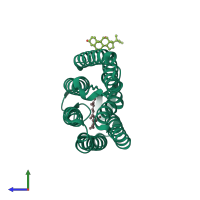 PDB entry 3har coloured by chain, side view.