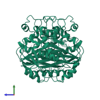 Thymidylate synthase in PDB entry 3hb8, assembly 3, side view.