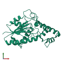 PDB entry 3hc7 coloured by chain, front view.