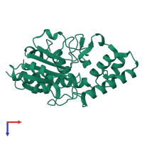 PDB entry 3hc7 coloured by chain, top view.
