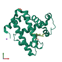 PDB entry 3hc9 coloured by chain, front view.