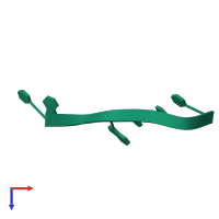 PDB entry 3hcl coloured by chain, top view.