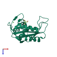 PDB 3hcx coloured by chain and viewed from the top.