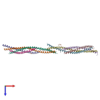 PDB entry 3hd7 coloured by chain, top view.