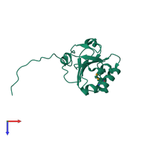 PDB entry 3hdc coloured by chain, top view.