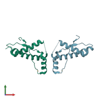 PDB entry 3her coloured by chain, front view.