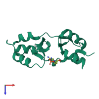 PDB entry 3hf7 coloured by chain, top view.