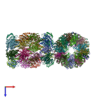 PDB entry 3hf9 coloured by chain, top view.