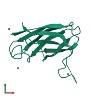 PDB entry 3hff coloured by chain, front view.