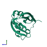PDB 3hfi coloured by chain and viewed from the side.