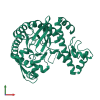 PDB entry 3hfy coloured by chain, front view.