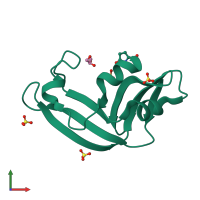 PDB entry 3hg6 coloured by chain, front view.