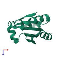 PDB entry 3hhv coloured by chain, top view.