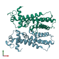 PDB entry 3him coloured by chain, front view.