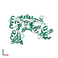 PDB entry 3hjh coloured by chain, front view.