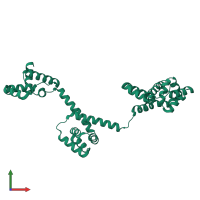 PDB entry 3hjl coloured by chain, front view.