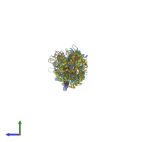 PDB entry 3hke coloured by chain, side view.