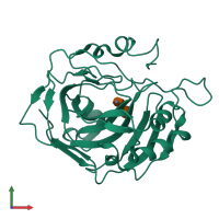 PDB entry 3hkt coloured by chain, front view.