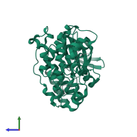 Mitogen-activated protein kinase 14 in PDB entry 3hl7, assembly 1, side view.