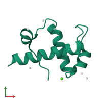PDB entry 3hm5 coloured by chain, front view.