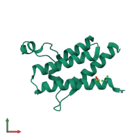 PDB entry 3hmf coloured by chain, front view.