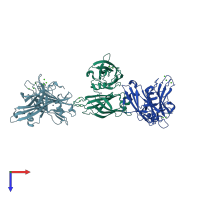 PDB entry 3hn8 coloured by chain, top view.