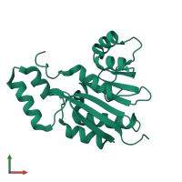 PDB entry 3hnr coloured by chain, front view.