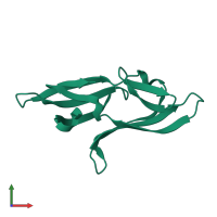 PDB entry 3hnu coloured by chain, front view.