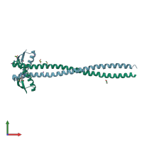 PDB entry 3hnw coloured by chain, front view.