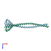 PDB entry 3hnw coloured by chain, top view.
