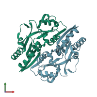 PDB entry 3ho7 coloured by chain, front view.