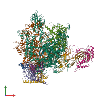 PDB entry 3how coloured by chain, front view.