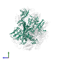 DNA-directed RNA polymerase II subunit RPB1 in PDB entry 3hoz, assembly 1, side view.