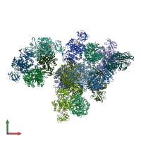 PDB entry 3hqp coloured by chain, front view.