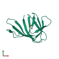 PDB entry 3hqx coloured by chain, front view.