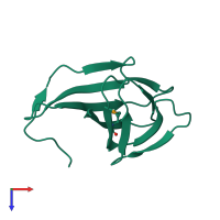 PDB entry 3hqx coloured by chain, top view.