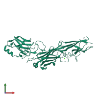 PDB entry 3hr6 coloured by chain, front view.
