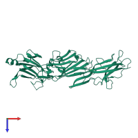 PDB entry 3hr6 coloured by chain, top view.