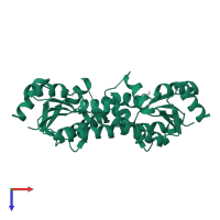 Shikimate kinase in PDB entry 3hr7, assembly 1, top view.