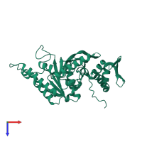 PDB entry 3hr8 coloured by chain, top view.