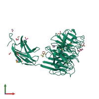 PDB entry 3hrp coloured by chain, front view.