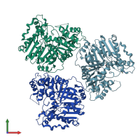 PDB entry 3hsi coloured by chain, front view.
