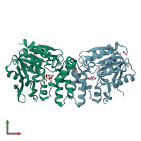 PDB entry 3hss coloured by chain, front view.